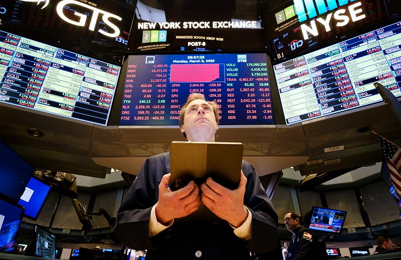 Temor al coronavirus: las bolsas se hunden y Wall Street suspende la actividad para evitar ventas en masa