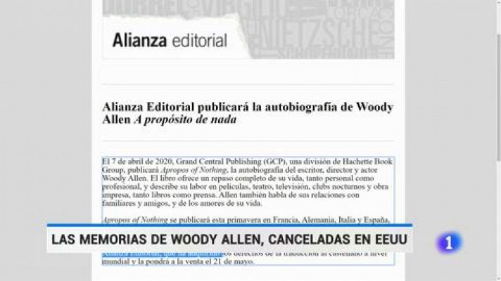 Telediario 1 - La editorial Hachette cancela la publicación de las memorias de Woody Allen