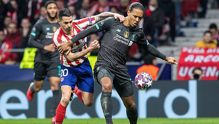 Telediario 1 - El Atlético de Madrid ya está en Liverpool