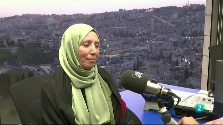Una mujer hijab en el Parlamento de Israel