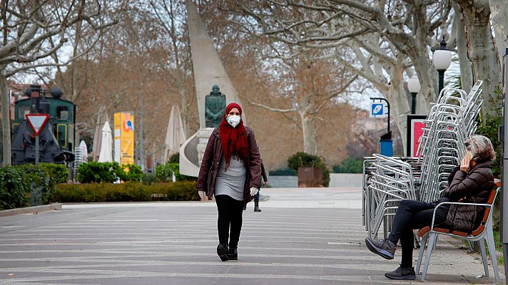 Telediario 1 - Así transcurre el primer día de confinamiento en Igualada por el coronavirus
