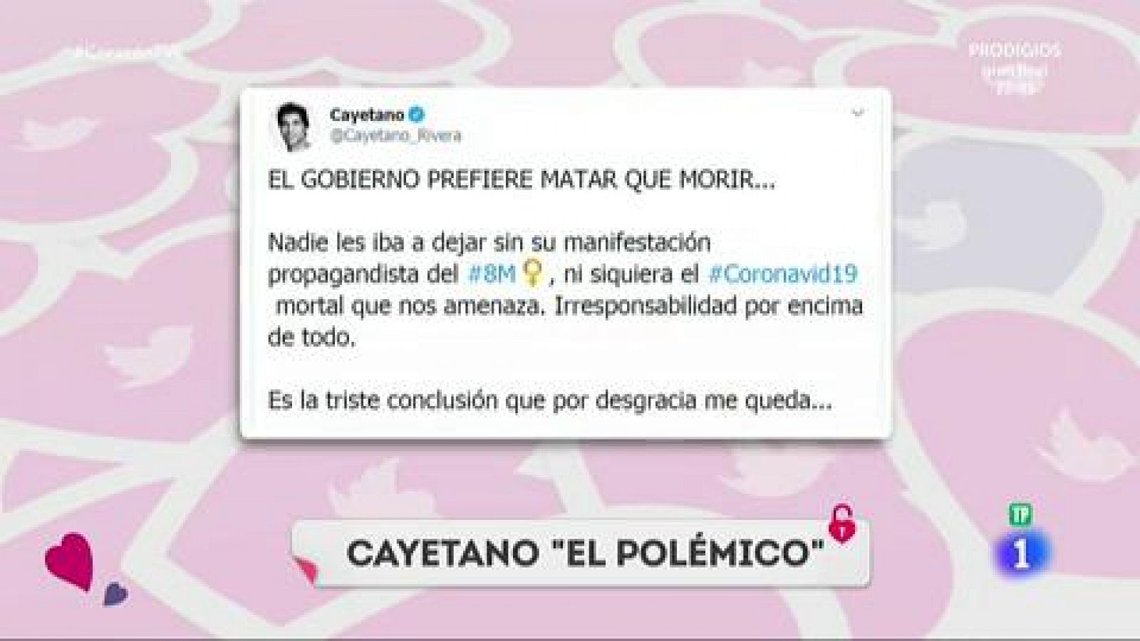 Corazón - Cayetano Rivera desata la polemíca en el 8M