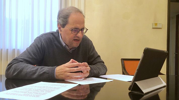Informativo 24h - Torra critica que el Gobierno no cierre infraestructuras en Cataluña y Robles responde que "falta a la verdad"