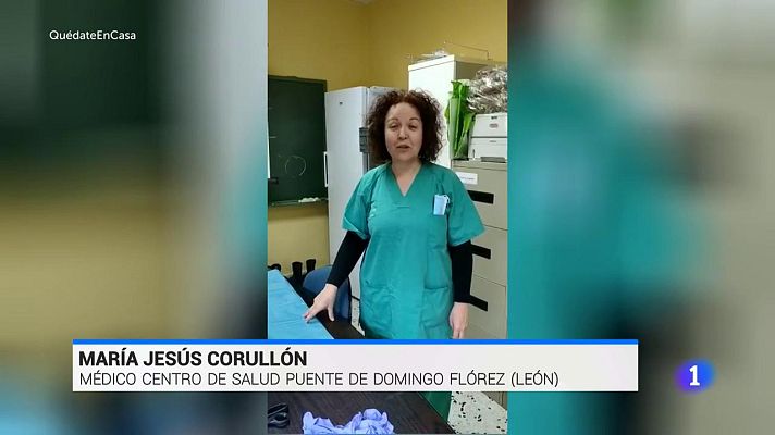Telediario 1 - Un centro de salud del municipio leonés de Puente de Domingo Flórez aguza el ingenio para protegerse del coronavirus