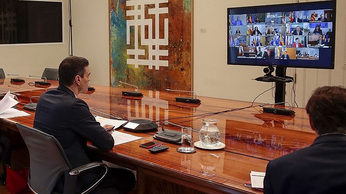 Telediario 1 - Los presidentes autonómicos transmiten su lealtad al Gobierno pero exigen más medidas contra el coronavirus