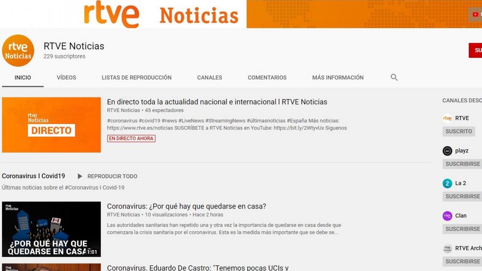 RTVE lanza su canal de noticias en Youtube