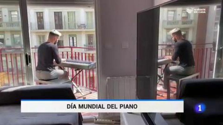 Telediario 1 - Se celebra el Día Mundial del piano