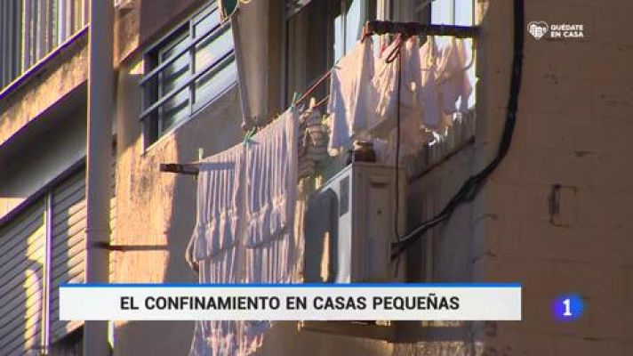 Telediario 1 - El confinamiento nos afecta de forma distinta según el número de personas que convivamos y lo grande que sea la vivienda