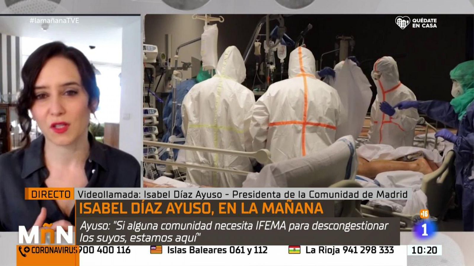 Isabel Díaz Ayuso: ''El principal problema que ha habido en España es que no ha existido un control real de la epidemia''