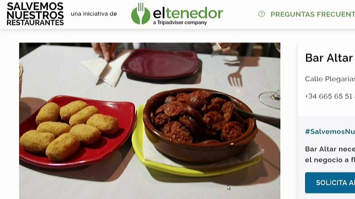 Telediario 1 - 'Adopta un bar', una iniciativa para que estos locales sobrevivan al confinamiento por el coronavirus