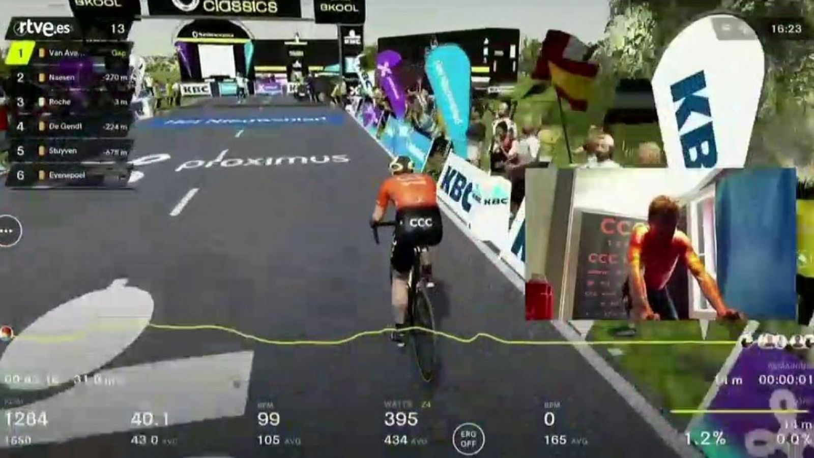 Vídeo: Van Avermaet gana el Tour de Flandes virtual - RTVE.es