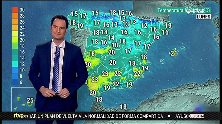 El tiempo - La semana comienza con lluvias en la mayor parte del país