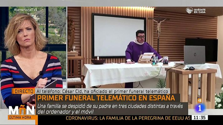 El primer funeral por videoconferencia en España