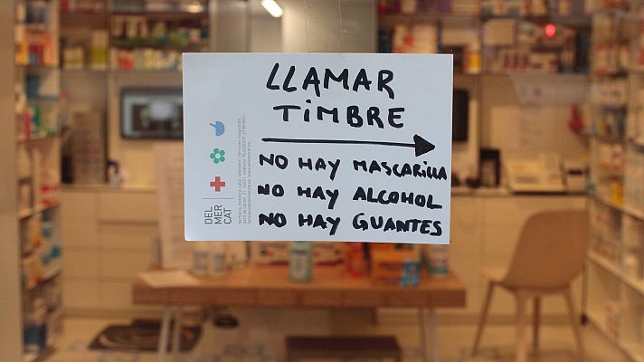 Telediario 1 - Las farmacias no tienen mascarillas disponibles