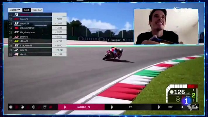 Telediario 1 - Álex Márquez gana a los mandos de la videoconsola