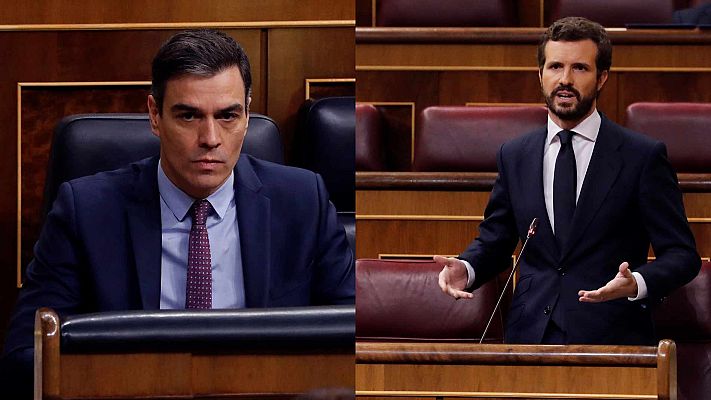 Sánchez defiende su gestión del coronavirus frente a las duras críticas de Casado: "A usted solo le importa el poder"