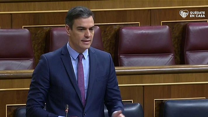 Especiales informativos - Sánchez defiende las medidas contra el coronavirus y asegura se están haciendo más de 20.000 tests diarios