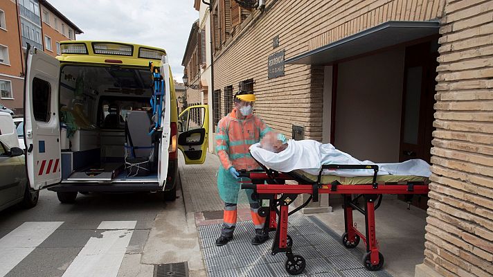 Telediario 1 - El número de fallecidos diarios con coronavirus cae a 399 y España ya supera los 200.000 casos