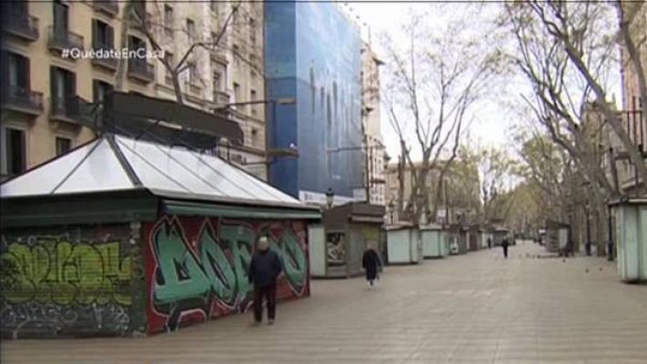 La insólita imagen de Las Ramblas vacias en un Sant Jordi aplazado por el coronavirus