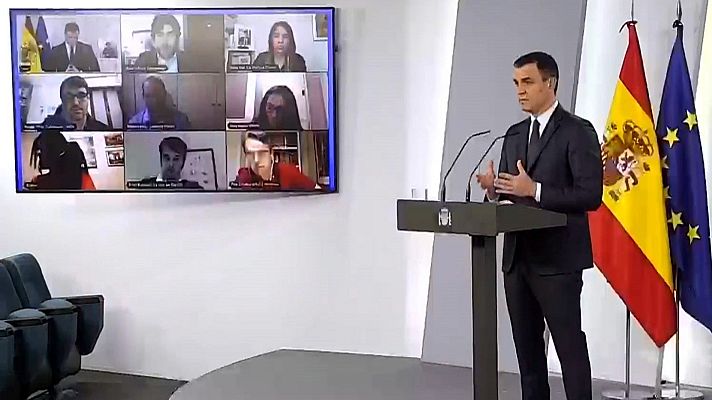 Telediario 1 - Sánchez justifica que los portavoces del Comité de Gestión Técnica solo comparecerán cuando sea necesario