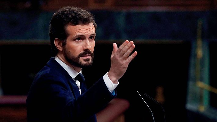 Telediario 1 - Pablo Casado: "Lo que quiera negociar el PSOE, que lo traiga al Congreso"