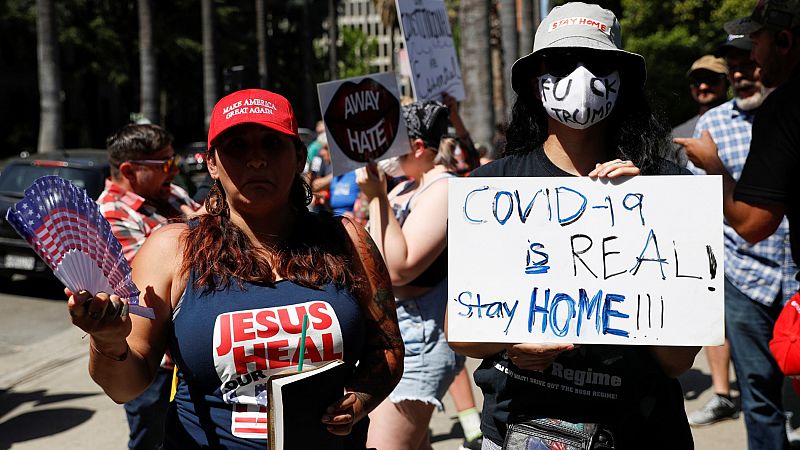 Las mascarillas se convierten en símbolo del posicionamiento político en EE.UU. frente al coronavirus