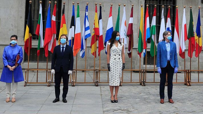 Telediario 1 - El coronavirus marca la celebración del Día de Europa