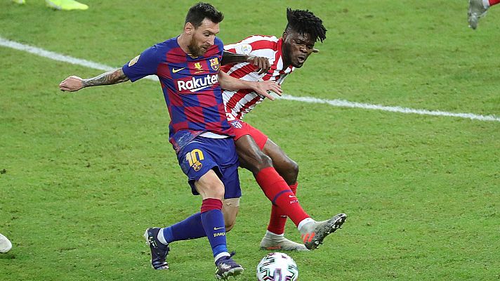 Telediario 1 - Test 48 horas de los partidos o tomar la temperatura al llegar al campo, medidas en las que trabaja LaLiga para la vuelta a la competición