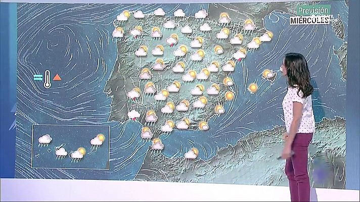 Lluvias y tormentas en buena parte del país y descenso térmico en Baleares