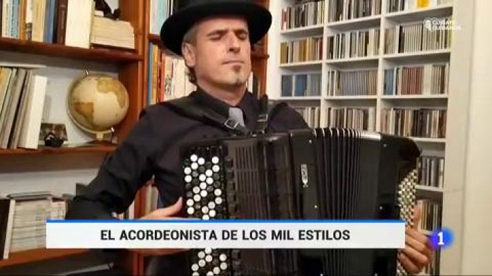 Telediario 1 - El acordeonista Gorka Hermosa lanza gratis su nuevo disco