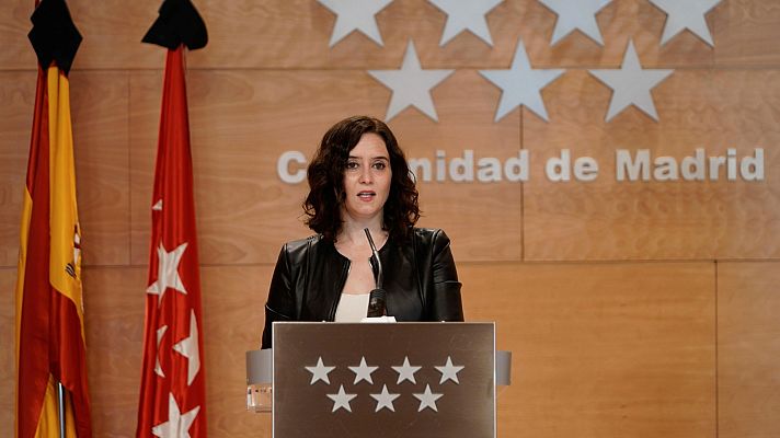 Telediario 1 - Ayuso considera una "discriminación" por "motivos políticos" que Sanidad deje a Madrid en la Fase 0