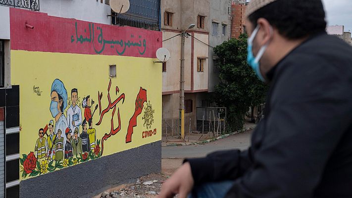 Grafitis contra la pandemia en Marruecos