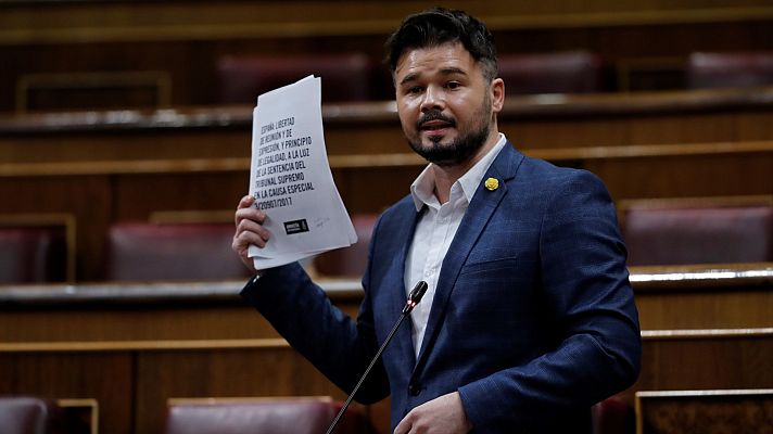 Rufián, sobre Pérez de los Cobos: "Los informes de la Guardia Civil no son más falsos ahora que los que hacía sobre el 1-O"