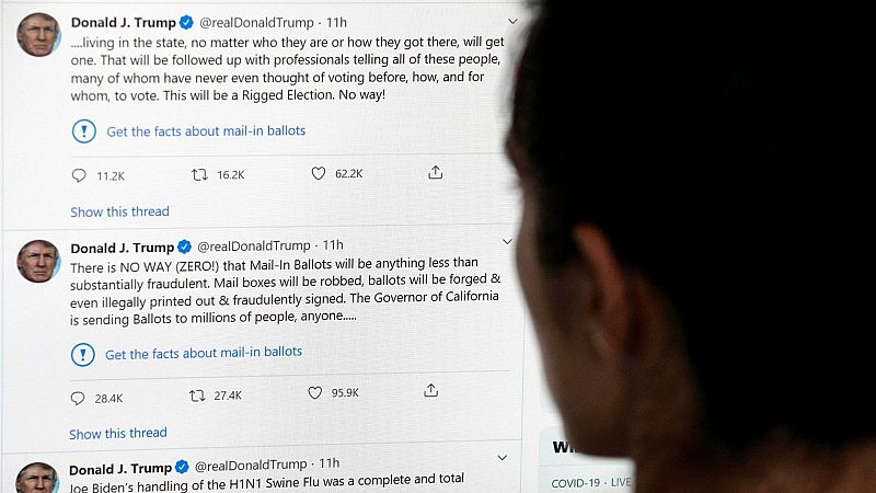 Twitter verfica por primera vez un mensaje de Trump