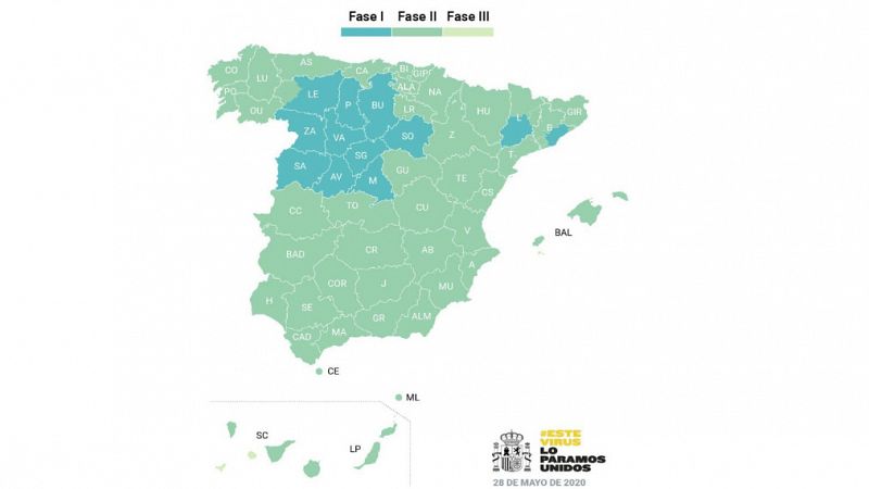 Madrid, Castilla y León, Lleida y el área metropolitana de Barcelona, excepciones a la Fase 2