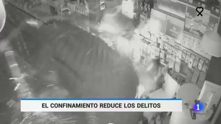Telediario 1 - La criminalidad sufre un brusco descenso debido al confinamiento por el coronavirus