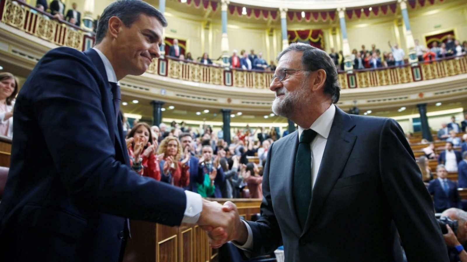 Se cumplen dos años desde la moción de censura a Rajoy que convirtió a Sánchez en presidente