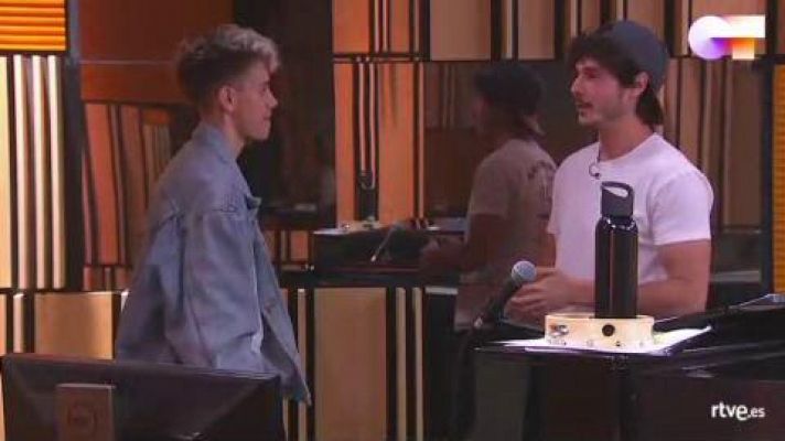 OT 2020 - Miki Núñez y Hugo se encuentran para ensayar para la Gala 12