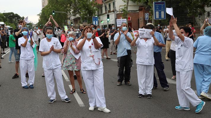 Gran concentración por la sanidad pública en Madrid