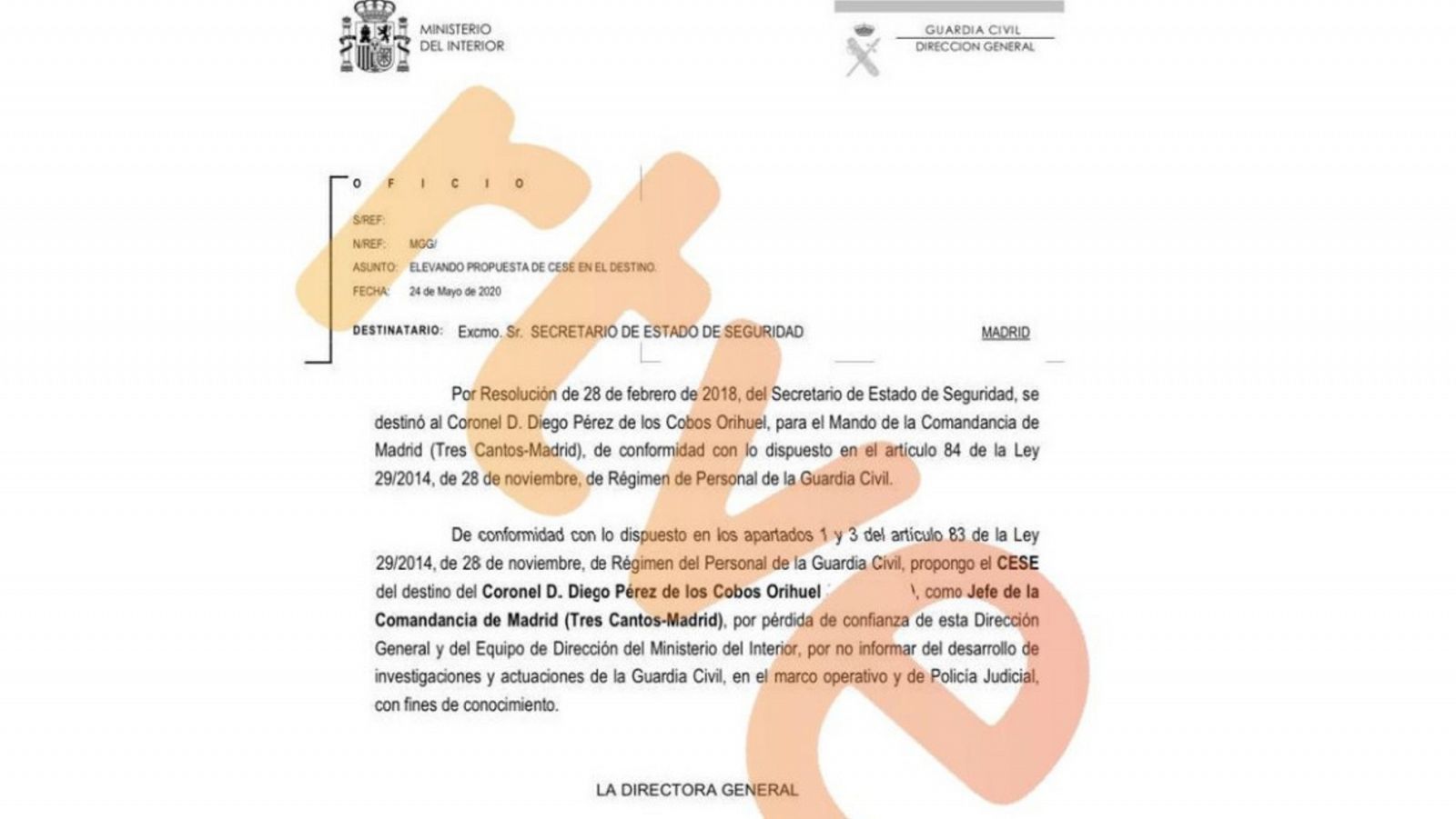 Marlaska cesó a Pérez de los Cobos por no informar del desarrollo de las investigaciones sobre el 8M