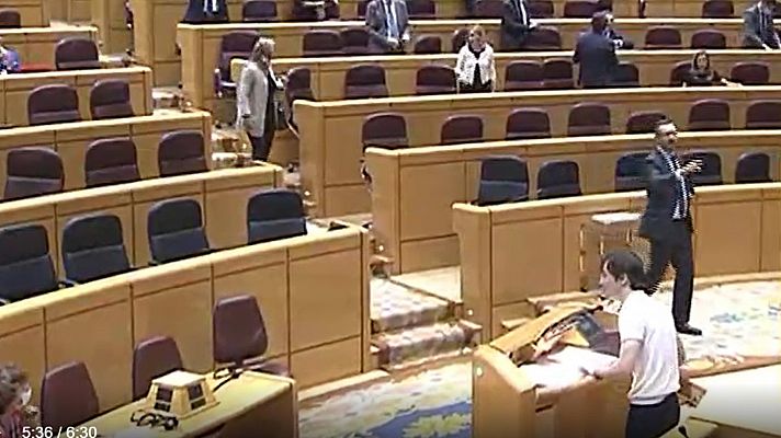 La tarde en 24h - El PP abandona el pleno del Senado después de que Rubiño (Más Madrid) les diga que gobiernan "con fascistas"