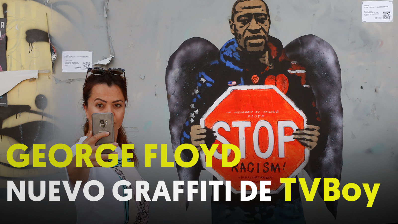 TVBoy: un grafiti en Barcelona por George Floyd