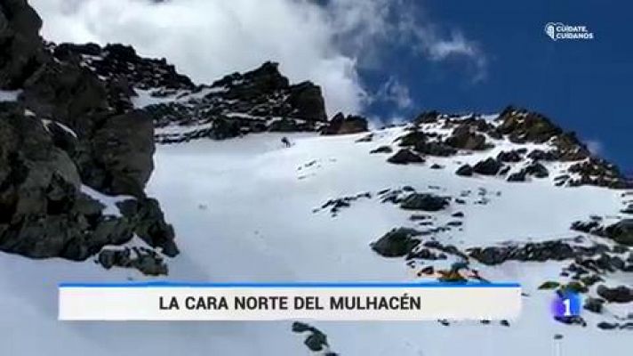 Descenso esquiando del techo de la península, el Mulhacén