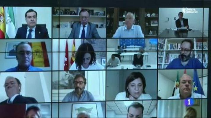 Telediario 1 - Casado defiende un PP "moderado" y "centrado" y acusa a Sánchez de generar "crispación"