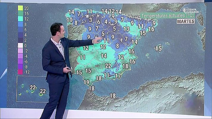 Temperaturas por debajo de lo normal y chubascos fuertes en Murcia y Cataluña