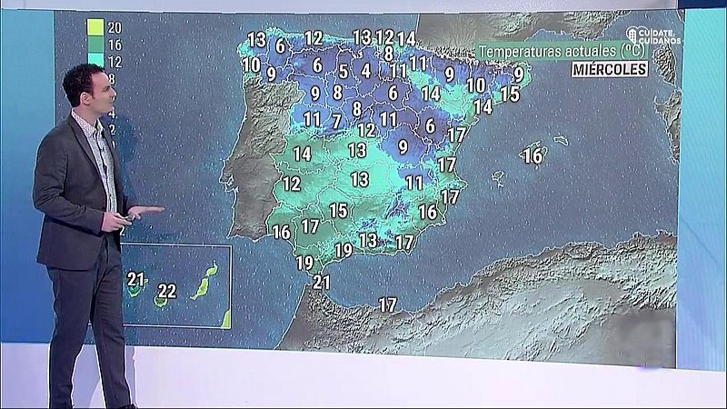 Ascenso de las temperaturas en el interior peninsular y tiempo revuelto en el norte