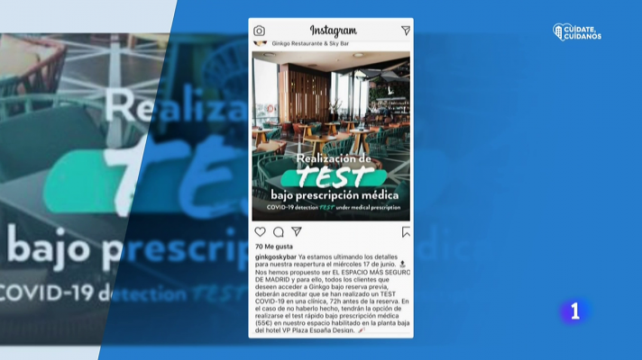 Telediario 1 - Un restaurante de Madrid exigía a sus clientes aportar un test de coronavirus antes de realizar la reserva