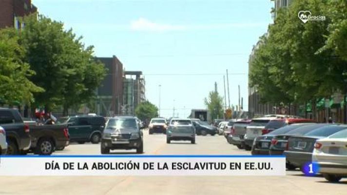 Telediario 1 - Estados Unidos celebra el día de la abolición de la esclavitud en un momento marcado por la tensión racial