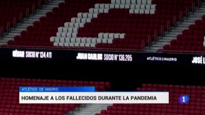 Telediario 1 - El Atlético homenajea a sus leyendas y socios fallecidos durante la pandemia