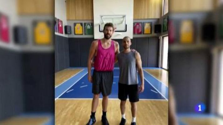 Telediario 1 - Marc Gasol se pone a tono durante el confinamiento